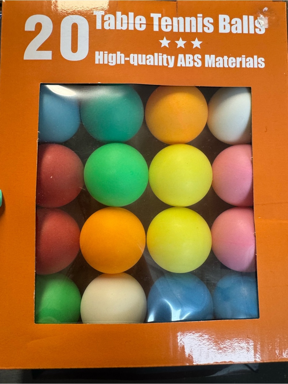 Table Tennis Balls - Multicolor Pack of 20 - High-Quality ABS